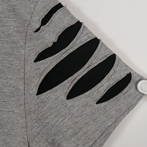 Southpole Heather Gray Tee with Black Slashes - Picture 3 of 8